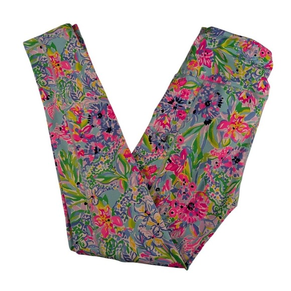 Lilly Pulitzer Luxletic Floral Print High Waist Activewear Leggings - Small - Picture 1 of 12